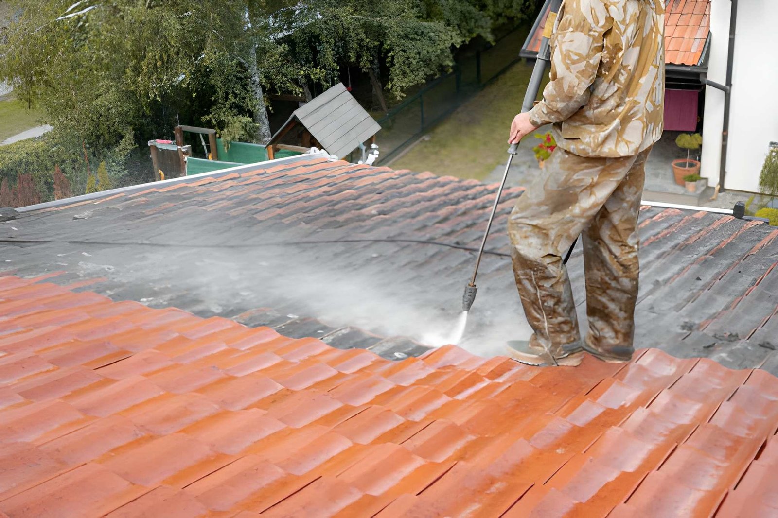 Roof cleaning and coating